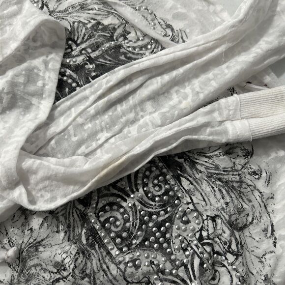 Panhandle Rock Roll T Shirt Womens Small Cowgirl Beaded Hoodie Y2K Gothic Biker - Picture 10 of 13